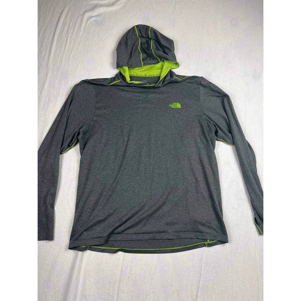 The North Face Mountain Athletics FlashDry-XD Hoodie Mens XL Grey Lime Green